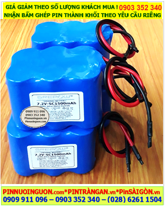 Pin sạc 7.2v-SC1500mAh, Pin nuôi nguồn 7.2v-SC1500mAh, Pin GREPOW 7.2v-SC1500mAh chất lượng cao